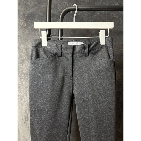 Calvin Klein Skinny Pants Womens 2 Gray Mid Rise 5 Pockets Zip Fly Casual Button - Picture 3 of 8